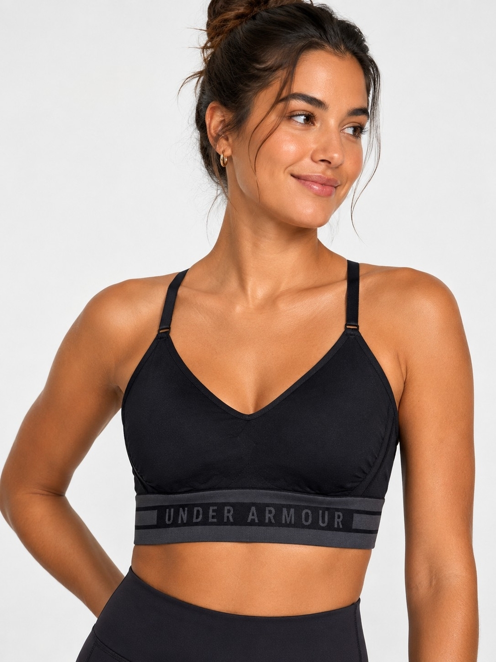 NWT Under Armour Seamless Light Support Sports Bra Black Large